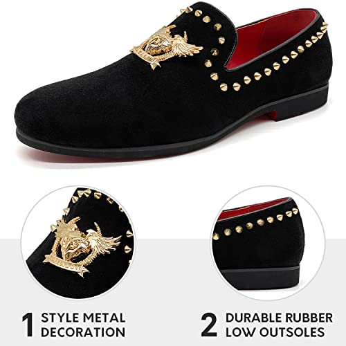 Men's Loafers Vintage Slip on Suede Dress Shoes Velvet Dress Loafers Size 7-13