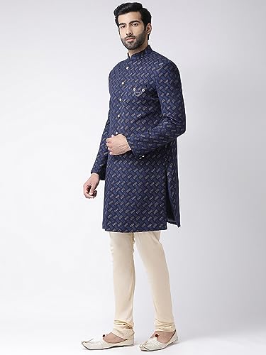 Men's Printed Sherwani Kurta & Pajama Set - Regular Fit, Mandarin Collar| Ethnic Wear Mens Wear