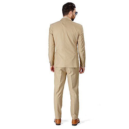 Slim Fit Men Suit Tan Beige 2 Button Notch Lapel AZAR 4030-10