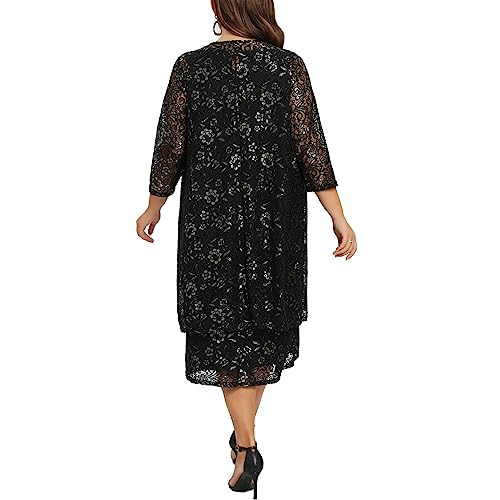 41vf70w7gdL.jpg Women's Plus Size 2 Piece Mother of The Bride Dress Formal Evening Jacket Set Mother Gifts Special Occasion Party Dresses