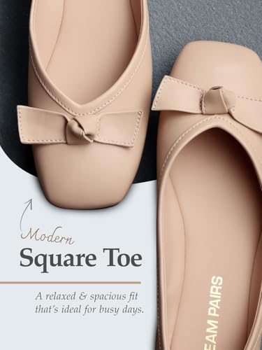 Women's Low Wedge Dressy Flats, Comfortable Square Toe Rhinestone Wedding Shoes