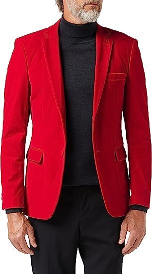Men’s Velvet Blazer Classic Smart Casual Tailored Fit Wedding Suit Jacket