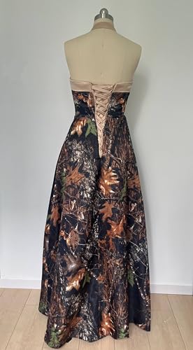 Halter Camo Bridesmaid Dresses Wedding Guest Floor Length