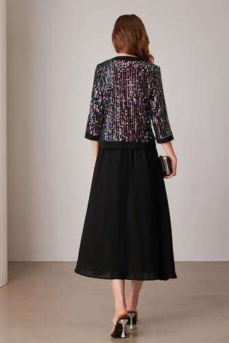 Women's Formal Dresses Mother of The Bride Dresses for Wedding Party Cocktail Dress Two Piece Dress Sequin Dress