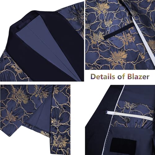 514zx3tDvGL.jpg 3 Pieces Men's Tuxedo Paisley Groom Wedding Blazer Jacket Vest Pants Sets Floral Formal Suits for Party,Dinner,Prom