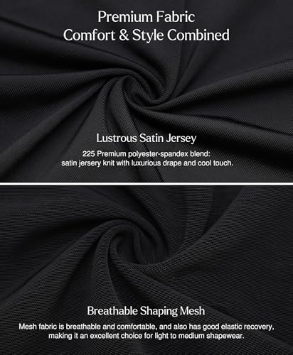 Women Formal Wedding Guest Dress - Shapewear Bridesmaid Dresses Built-in Bra Floor Length Prom Dress with Tie