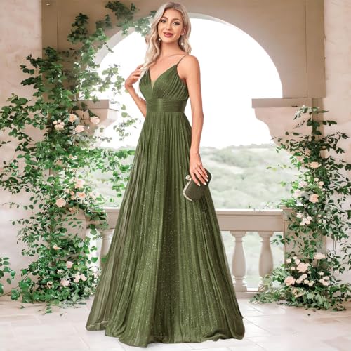 51H6Dj7VufL.jpg Sexy Backless Maxi Formal Dress for Women with Sequin, Sleeveless Pleated Evening Gowns for Wedding and Cocktail