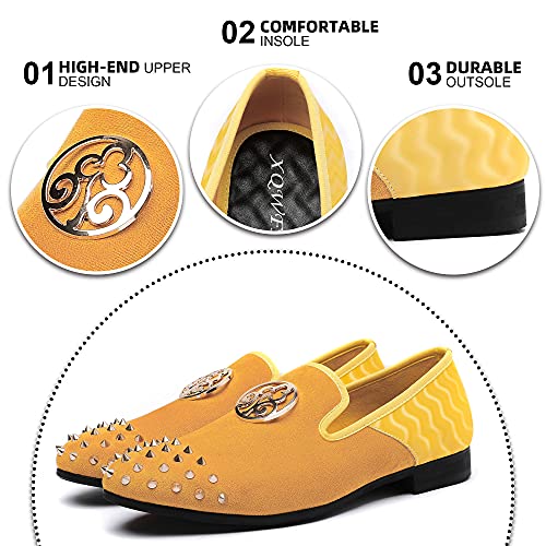 Mens Leopard Loafers Leather Embroidery Spiked Slip on Dress Shoes Slipper Luxury Fashion Penny Prom