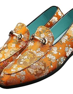Loafers for Men Slip On Moccasins Smoking Slipper Embroidery Luxury Satin Casual Wedding Prom Dress Shoes