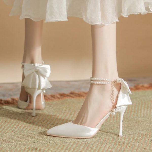 Women Black Stilettos High Heel Closed Pointd Toe Shoes Slip On Wedding Party 3.9 Inch Heeled Loafers Sparkly Rhinestone