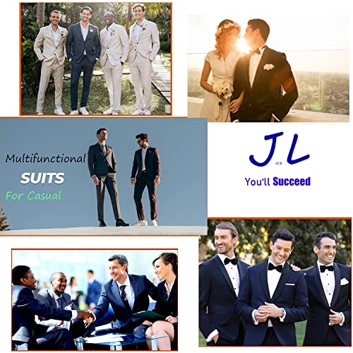 Men Suits Slim Fit 2 Piece Elastic Satin Business Double Breasted Blazer Pants Wedding Grooms Wedding
