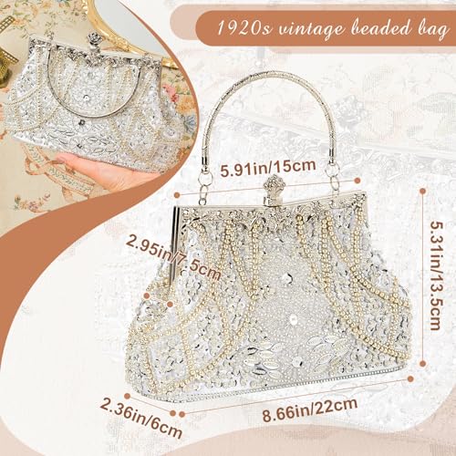 1920s Vintage Beaded Clutch Evening Bag Formal 1920s Accessories for Women Wedding Party Gift