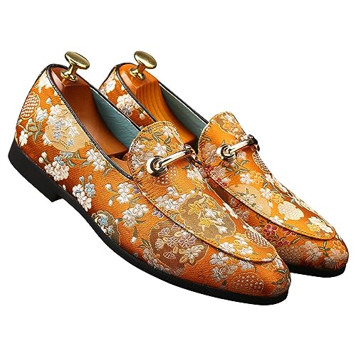 Loafers for Men Slip On Moccasins Smoking Slipper Embroidery Luxury Satin Casual Wedding Prom Dress Shoes