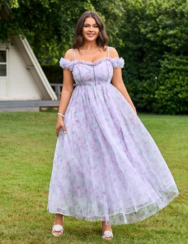 Womens Wedding Guest 2025 Elegant Classy Off The Shoulder Dress Floral Sleeveless Tulle Split Cocktail Party Maxi Dresses