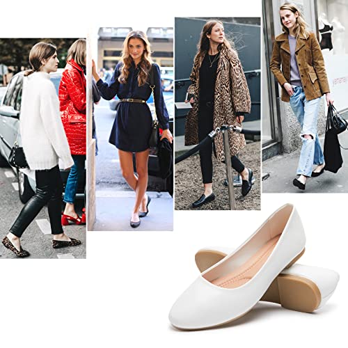Women's Flats Shoes Ballet Flats Dress Shoes Comfortable PU Leather Slip on Shoes for Women