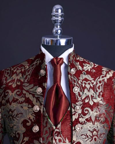 3 Pieces Men's Tuxedo Suits Slim Paisley Blazer Jackets Vest Pant Sets for Prom,Wedding,Homecoming Party
