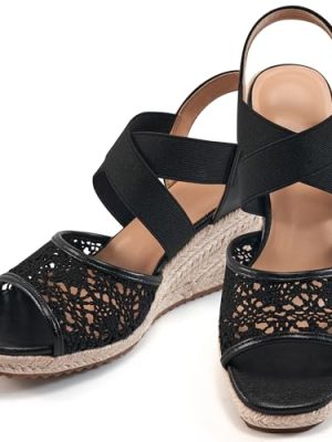 Sandals for Women Wedge Heels: Summer Dressy Platform Espadrilles Wedges - Comfortable Square Open Toe Wedding Shoes 2025