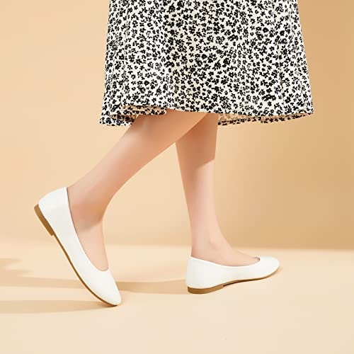 Women's Flats Shoes Ballet Flats Dress Shoes Comfortable PU Leather Slip on Shoes for Women