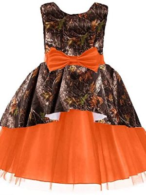 Puffy Tulle and Camo Flower Girl Pageant Dress Little Bridesmaid Gowns