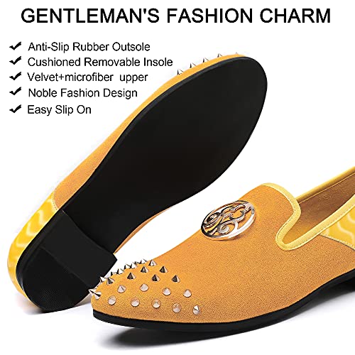 Mens Leopard Loafers Leather Embroidery Spiked Slip on Dress Shoes Slipper Luxury Fashion Penny Prom
