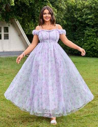 Womens Wedding Guest 2025 Elegant Classy Off The Shoulder Dress Floral Sleeveless Tulle Split Cocktail Party Maxi Dresses