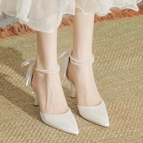 Women Black Stilettos High Heel Closed Pointd Toe Shoes Slip On Wedding Party 3.9 Inch Heeled Loafers Sparkly Rhinestone