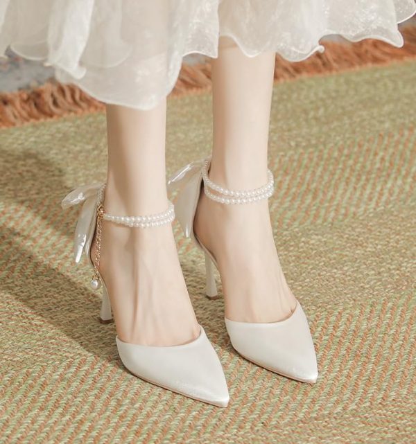 Women Black Stilettos High Heel Closed Pointd Toe Shoes Slip On Wedding Party 3.9 Inch Heeled Loafers Sparkly Rhinestone