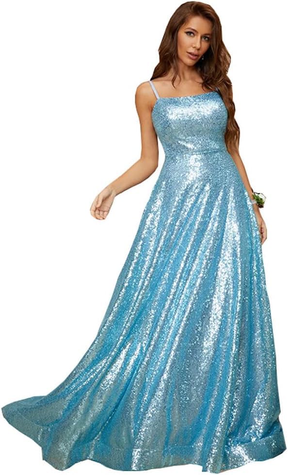 Bride Sequin Bridal Party Engagement Dresses Wedding Guest Formal Dress Floor Length