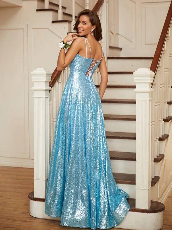 Bride Sequin Bridal Party Engagement Dresses Wedding Guest Formal Dress Floor Length